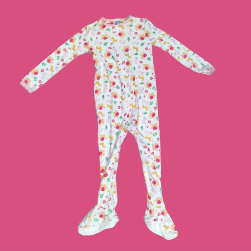 •Little Me 4T Zoo Safari Animals Onesie Zip Up Footies PJ Sleeper sleep wear